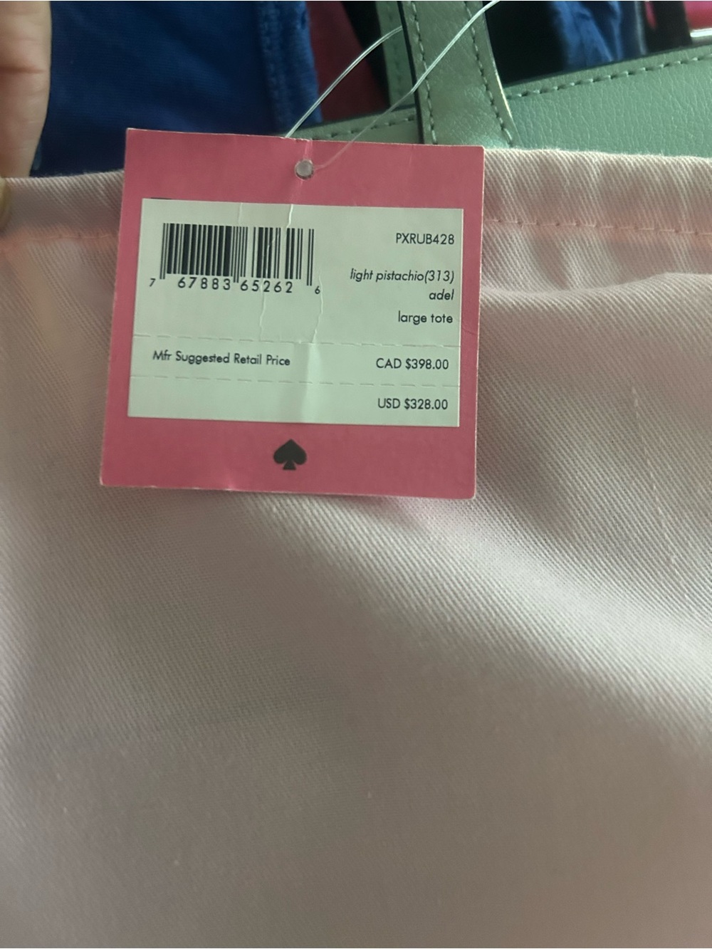 kate spade Pale Pink Leather Tote with Heart Charm Brand New - Picture 3 of 3